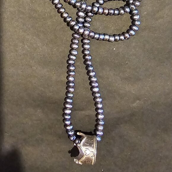 Angi Olami Pearl and Sterling Silver Floating Crown Necklace - Picture 7 of 7